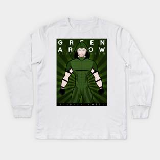 Heroes Unmasked: Green Arrow Tooniefied Poster Kids Long Sleeve T-Shirt